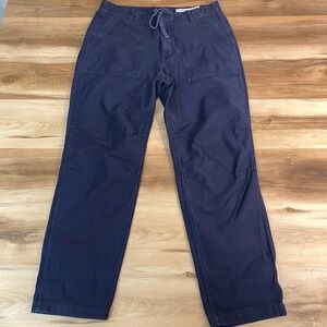 Outerknown Work Pants Mens 34x32 Navy Blue Drawstring Organic Cotton Canvas